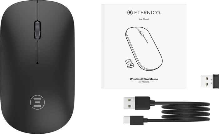 Eternico MSB380 Wireless Office Mouse schwarz, USB/Bluetooth