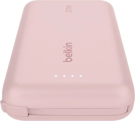Belkin BoostCharge 10K 20W mit integriertem Kabel pink