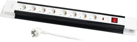 LogiLink mit Schalter, 8-fach, 3m, schwarz/weiß