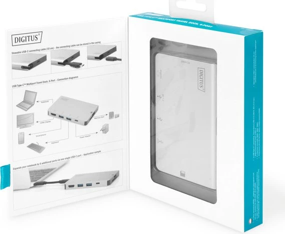 Digitus Multiport Travel Dock, USB-Hub, Dual-Slot-Cardreader, USB-C 3.0 [Buchse]