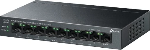 TP-Link LS100 LiteWave Desktop Switch, 9x RJ-45, 63W PoE+