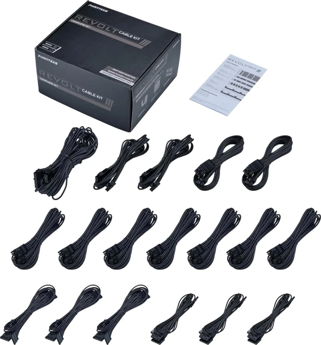 Phanteks Revolt Cable Kit, PCIe Gen5 Komplett-Set, schwarz