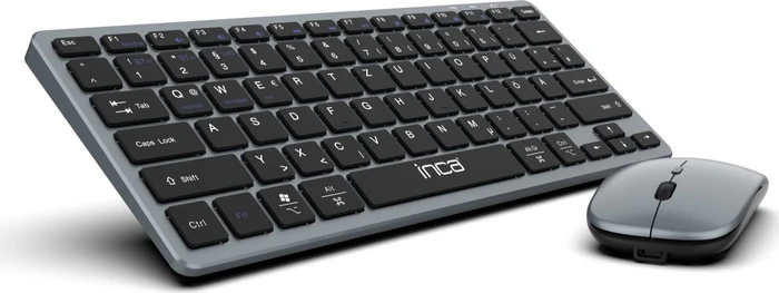 Inca IBK-572BT Smart Recharable Keyboard & Maus Set silber/schwarz, USB/Bluetooth, DE