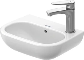 Duravit D-Code Handwaschbecken rechteckig 36x27cm, Hahnloch rechts, mit Überlauf, weiß