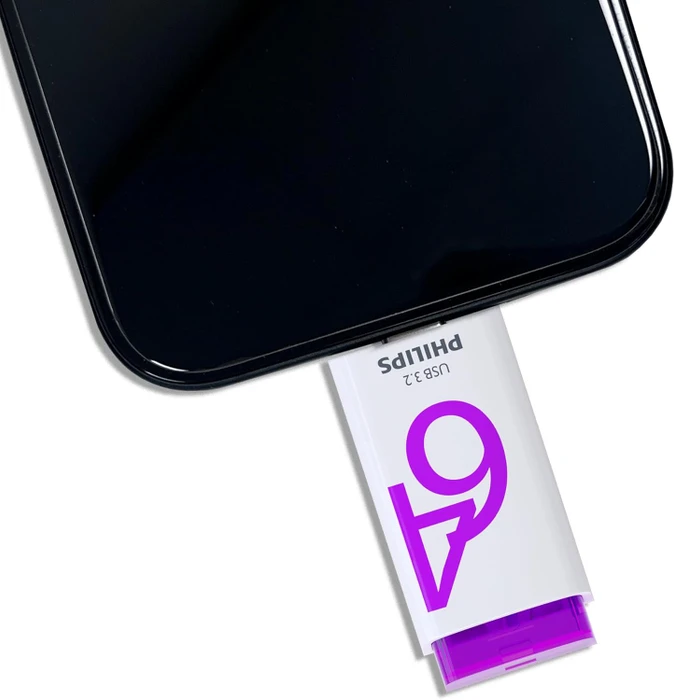 Philips Flash Drive Click Edition 64GB weiß/violett, USB-C, USB 3.2 Gen 1×1