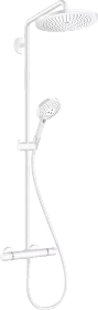 Hansgrohe Croma Select S Showerpipe 280 1jet mit Thermostat und Handbrause Raindance mattweiß