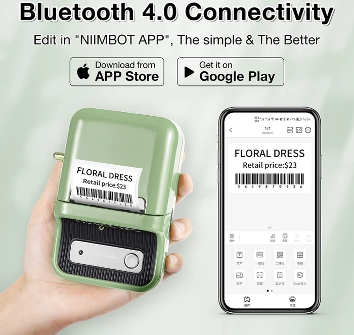 Niimbot B21 Wireless Label Printer, grün