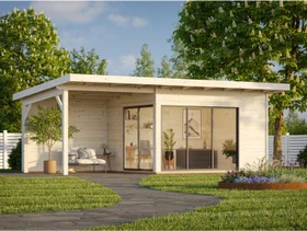 Palmako Andrea 11.2m²+7.9m² Slide Plus Gartenhaus natur