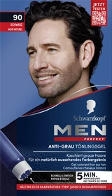 Schwarzkopf Men Perfect Anti-Grau Tönungs-Gel 90 Natur Schwarz, 80ml