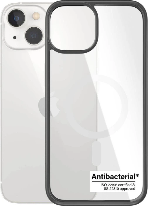 PanzerGlass Clear Case MagSafe AntiBacterial Black Edition für Apple iPhone 14 schwarz/transparent
