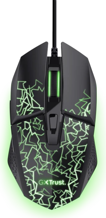 Trust Gaming GXT 1113 Vylax Illuminated Gaming Mouse schwarz/transparent, USB