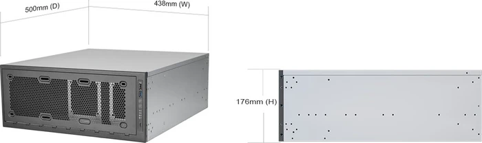 SilverStone RM45-360, Rackmount Storage, grau/schwarz, 4HE, ATX