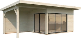 Palmako Andrea 11.2m²+7.9m² Slide Plus Gartenhaus transparent tauchgrundiert