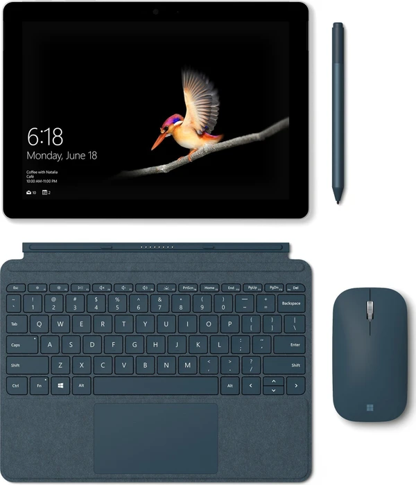 Microsoft Surface Go, blau, Pentium Gold 4415Y, 8GB RAM, 128GB, Signature Type Cover Kobalt blau