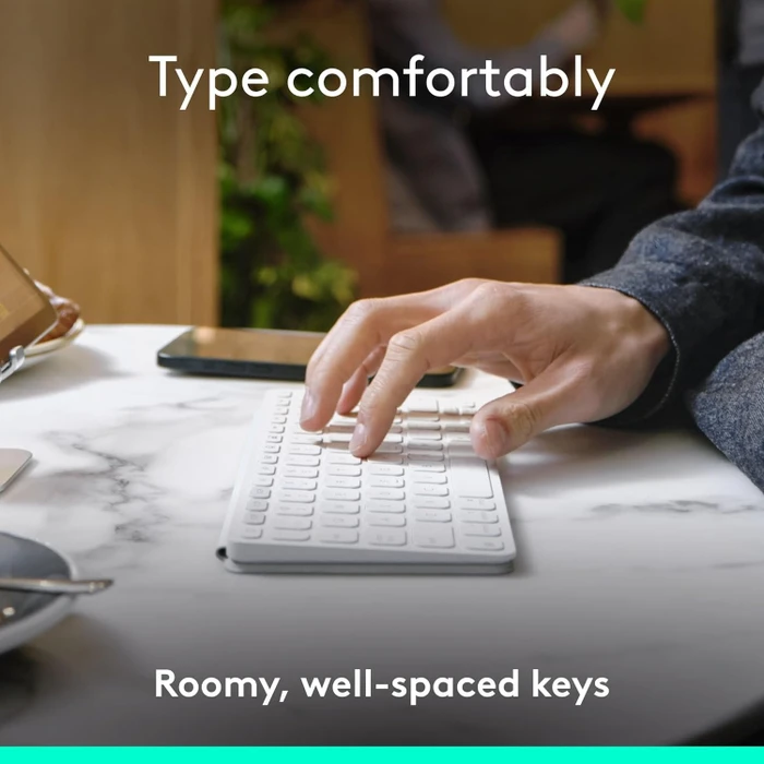 Logitech Keys-To-Go 2 für iPad, Hellgrau, Bluetooth, ES