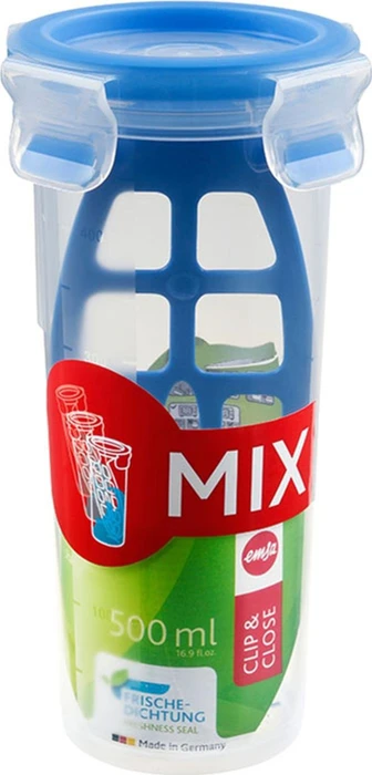 Emsa Clip&Close rund Aufbewahrungsbehälter 500ml blau