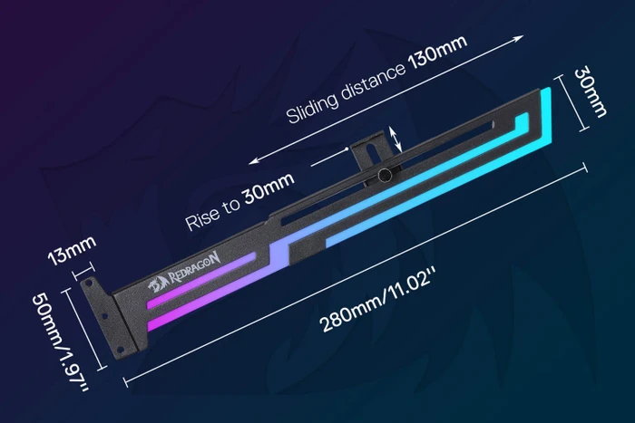 Redragon GCP03 Grafikkartenhalter ARGB, GPU-Stützhalterung, schwarz