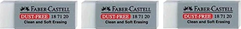 Faber-Castell Dust-free Radierer, weiß, 3er-Pack