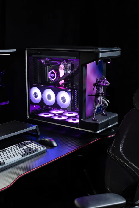 Cooler Master MasterFrame 360 Stage LCD, schwarz, Glasfenster