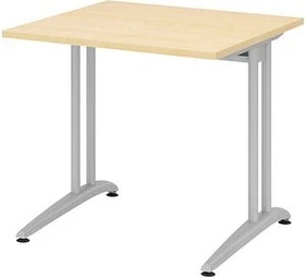 Hammerbacher Ergonomic B-Serie BS08/3 Schreibtisch 80x80cm Ahorn/silber