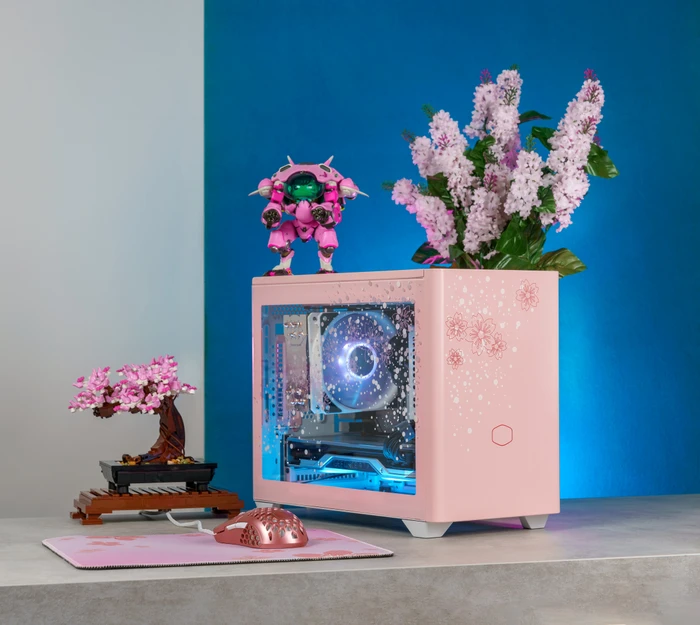 Cooler Master MasterBox NR200P Sakura Limited Edition, rosa, Glasfenster, Mini-ITX