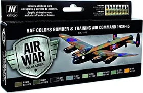 Vallejo Model Air Air War Color Series WWII RAF & FAA Bomber Command & Training Farbset, 8-tlg.
