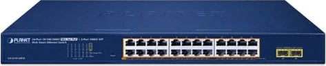 Planet GS-2210 Rackmount Gigabit Managed Switch, 24x RJ-45, 2x SFP, 260W PoE+
