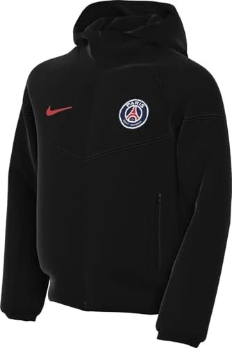 Nike Paris Saint-Germain Tech Fleece Fußball Hoodie black/university red (Junior)