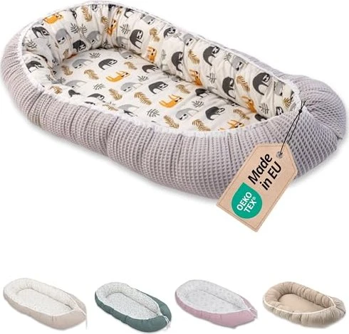 Ullenboom Kuschelnest Waffelpique Faultiere grau