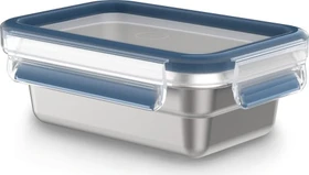 Emsa Clip&Close Stainless Steel rechteckig Aufbewahrungsbehälter 500ml blau