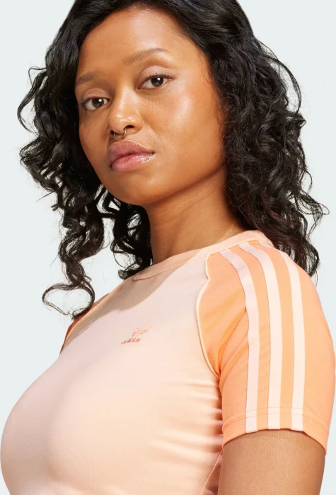 adidas Adicolor 3-Streifen Raglan Slim T-Shirt kurzarm glow pink (Damen)
