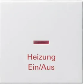 Gira System 55 Wippe mit Aufdruck "Heizung Ein/Aus", reinweiß seidenmatt