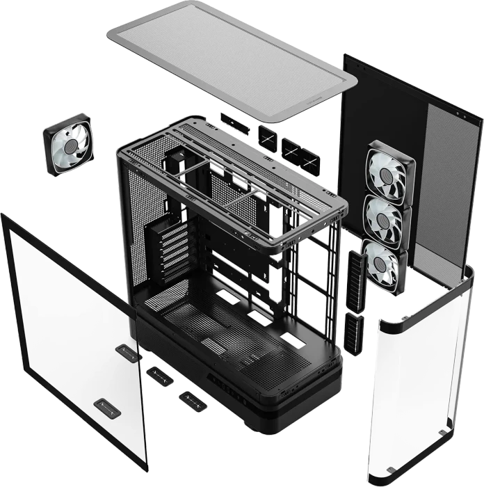 Modecom Volcano AQ200 ARGB Black, Glasfenster