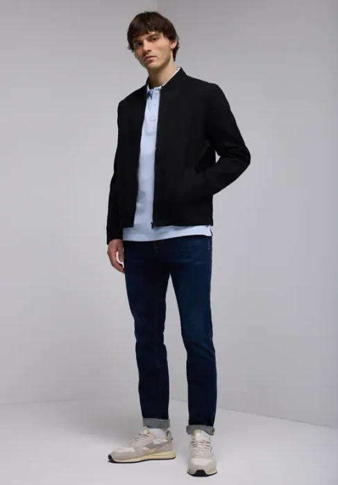 Street One Piquée mit Logo Poloshirt kurzarm soft blue (Herren)