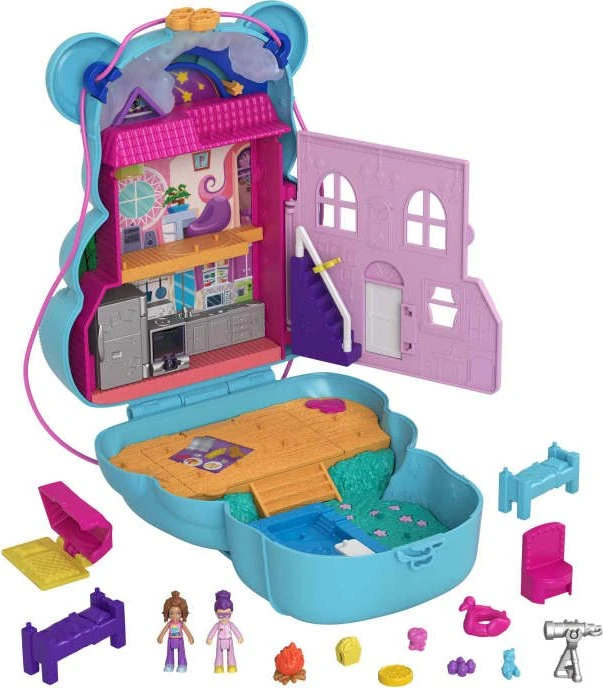 Mattel Polly Pocket - Sleepover Teddybär-Tasche