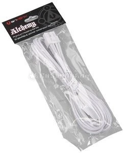 BitFenix Alchemy 8-Pin PCIe Verlängerung 45cm, sleeved weiß/weiß