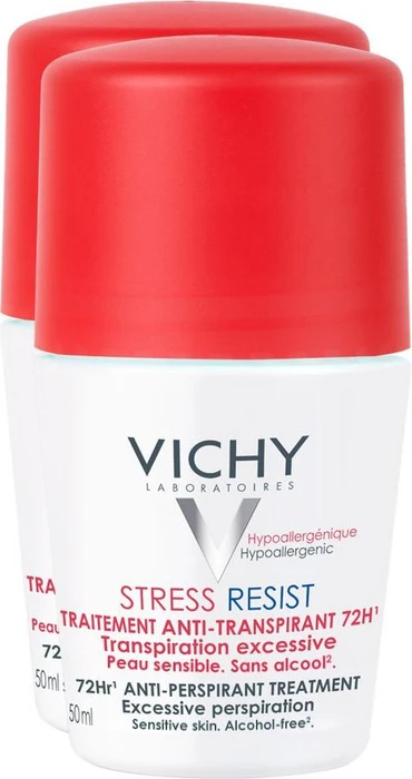 Vichy 72h Stress Resist Roll-On Deodorant, 100ml (2x 50ml)