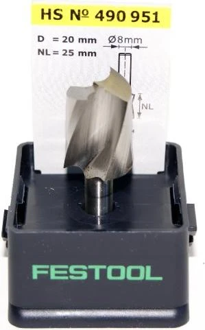 Festool HS Spi S8 Spiralnutfräser, (D)20x25x57mm, 1 Stück