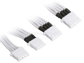BitFenix Alchemy 4-Pin Molex auf 3x 4-Pin Molex 55cm, sleeved weiß/weiß (BFA-MSC-M3MWW-RP)