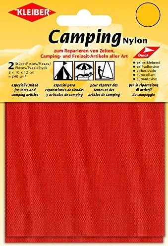 Kleiber Camping Nylon für Zelte selbstklebende Reparatur-Flicken orange/rot