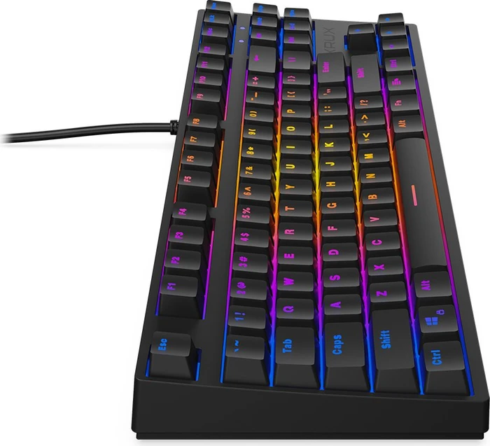 Krux Atax Pro RGB, TKL, schwarz, LEDs RGB, Gaote Outemu BLUE, USB, US