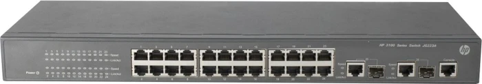 HP FlexNetwork 3100 24 SI v2 Rackmount Managed Switch, 24x RJ-45, 2x RJ-45/SFP