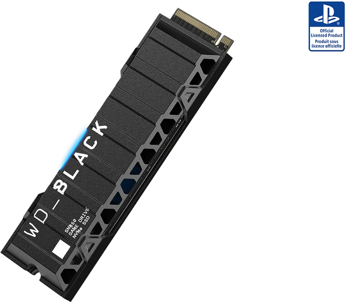 Western Digital WD_BLACK SN850 NVMe SSD (lizenziert für PS5) 1TB, M.2 2280 / M-Key / PCIe 4.0 x4, Kühlkörper