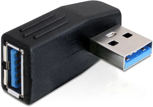 DeLOCK USB 3.0 Adapter, USB-A [Stecker] auf USB-A [Buchse], horizontal gewinkelt 90°