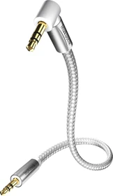 in-akustik Premium MP3 Audiokabel, 3.5mm Klinke Stecker/gewinkelt Stecker silber 1.5m (004104015)