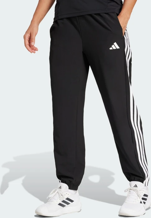 adidas Train Essentials 3-Streifen Woven Trainingshose lang schwarz/weiß (Damen)