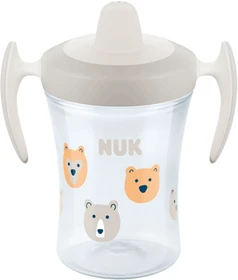 NUK Trainer Cup Trinklerntasse mit Trinktülle, 6+M, 230ml, bär grau