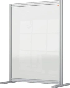 Nobo Premium Plus Schreibtisch-Trennwand aus Acryl, transparent/silber, 80x100cm