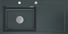 systemceram Mera 100 SL Einbau Becken links mit Ablauffernbedienung schiefer