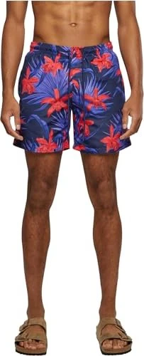 Urban Classics Pattern Badeshorts blau/rot (Herren)